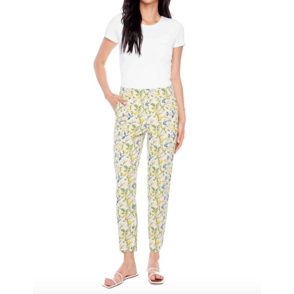 NEW ILTM birdy cigarette slim fit pant in green multi